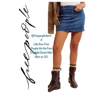 NWOT Free People We the Free Daylight Denim Mini Skirt sz 32